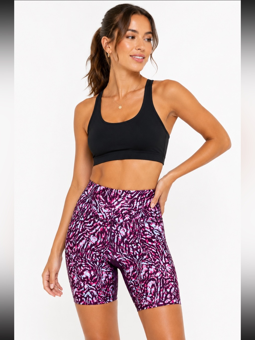 NWT Under Armour HeatGear Compression Bike Shorts Pink Purple XS”